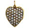 Victorian pearl heart locket pendant - image 1