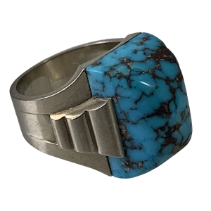 1930 white gold and turquoise ring