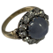 Star sapphire ring with diamonds - image 1