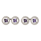 Vintage Cufflinks in White 18 Carat Gold with Amethyst Centre & Diamonds, English circa 1950. - image 1