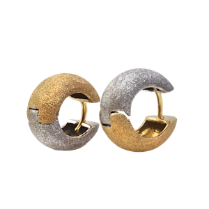 Reversible 18ct Gold Glitter Finish Earrings | Italian c.1960s