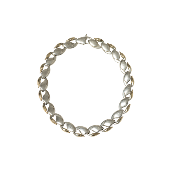 Vintage Swan Link Design Necklace in Silver and Gold, London dated 1979. - image 1