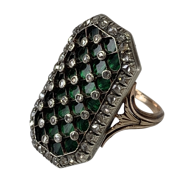 1780 enamelled gold ring with diamonds - image 1