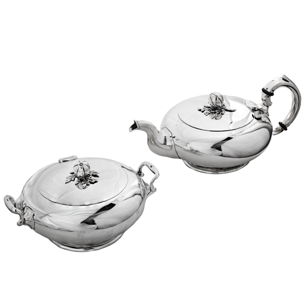 Russian Silver Tea Pot and Sugar Bowl, St. Petersburg, 1863 - image 1