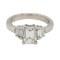 Emerald cut  diamond ring of 2.02 ct with 3 diamond  baguettes each side. Certificated - image 1