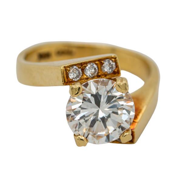 1970s diamond solitaire ring . Principal diamond 2.36 ct - image 1