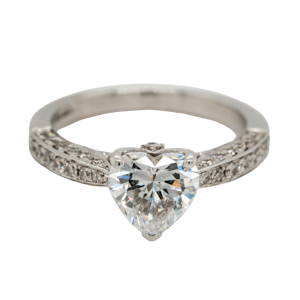 1.46 ct diamond heart cut ring. Certificated