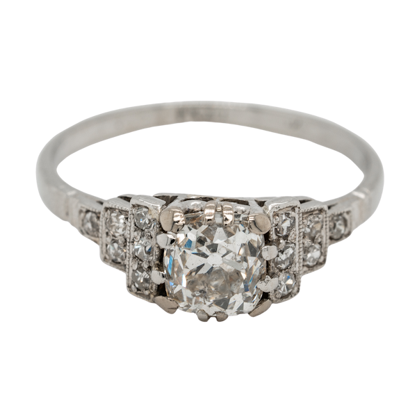 Platinum diamond solitaire ring. 1.15 ct est. centre diamond - image 1