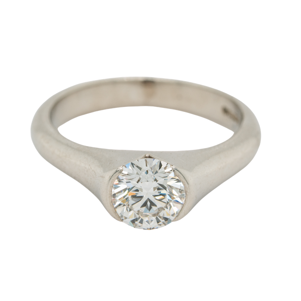 Diamond solitaire ring. 1.01 ct diamond with certificate - image 1