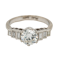 Diamond  solitaire ring with extended baguette diamond  shoulders - image 1