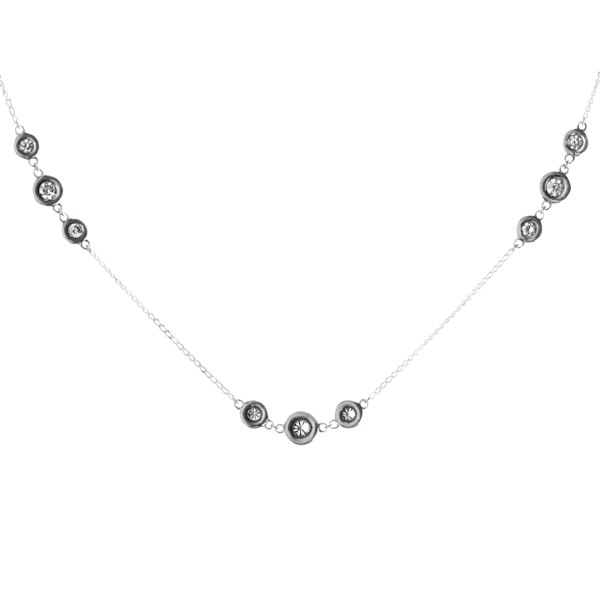 18K White Gold Diamond Necklace - image 1