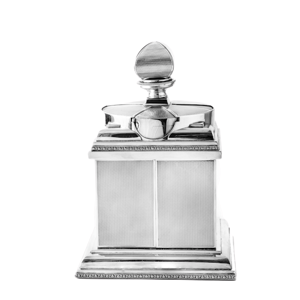 Magnificent Art Deco Silver Cigarette Box with elegant swivel action by ASPREY - image 1