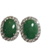 18K white gold 9.91ct Natural Jade and 2.10ct Diamond Earrings - image 1