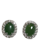 18K white gold 3.66ct Natural Jade and 0.81ct Diamond Earrings - image 1
