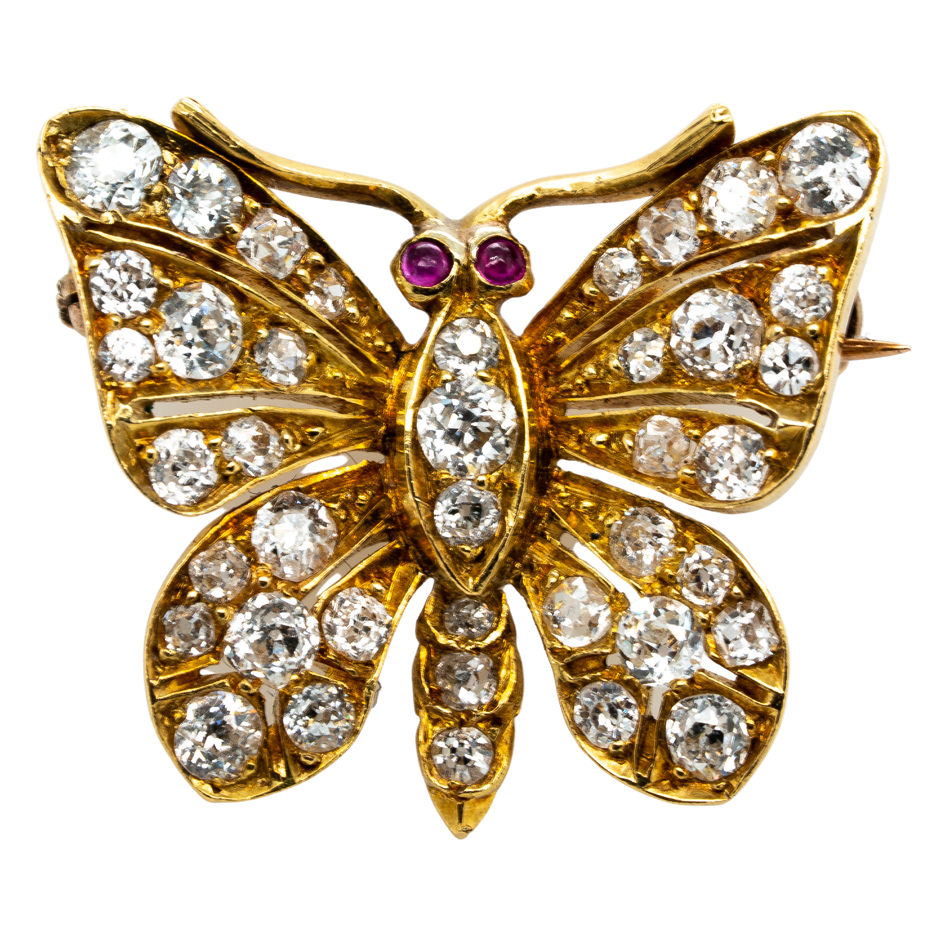 antique diamond butterfly brooch