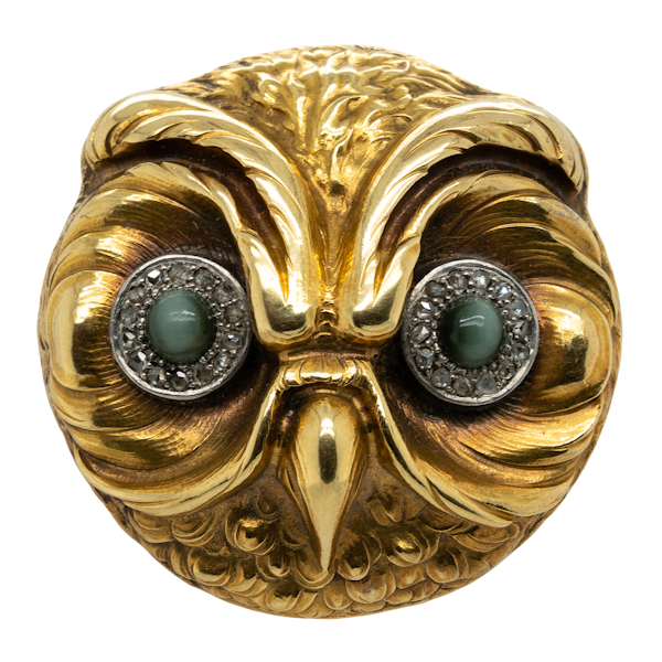 Large antique owl brooch  DBGEMS - image 1