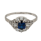 Art deco sapphire and diamond engagement ring  DBGEMS - image 1