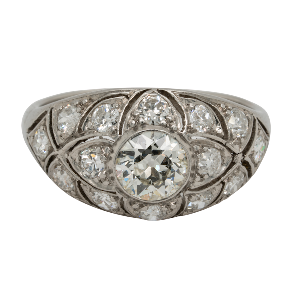 French Art Deco Diamond Ring  DBGEMS - image 1
