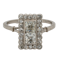 Art deco square cushion cut diamond ring  DBGEMS - image 1