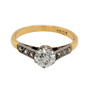 Antique Diamond Solitaire Engagement Ring DBGEMS