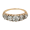 Antique five stone diamond carved half hoop  DBGEMS engagement ring - image 1