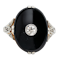 Art Deco Onyx and Diamond Ring - image 1