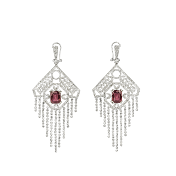 “India” style diamonds earrings - image 1