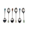 A boxed set of silver and enamel spoons - image 1