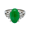 Jade and diamond baguettes ring with certificate - image 1
