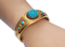 Domed turquoise bangle - image 1