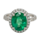 Emerald and diamond cluster ring, emerald 5.0 ct est. - image 1