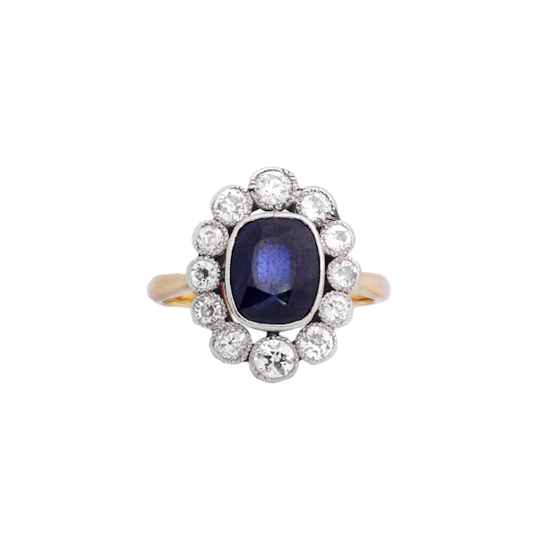 Gold & Platinum, Sapphire & Diamond Ring - image 1
