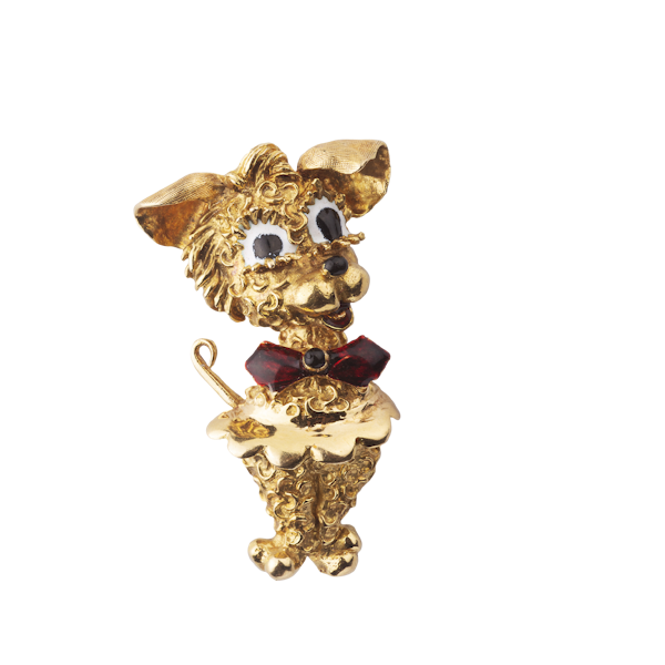 Gold Dog Brooch - image 1