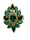 18K yellow gold Natural Emerald and Diamond Ring - image 1