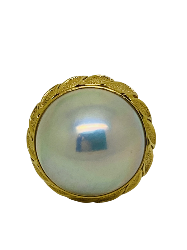 18K yellow gold Pearl Ring - image 1