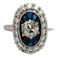 18K white gold 1.00ct Natural Blue Sapphire and 1.25ct Diamond Ring - image 5