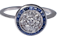 Art deco sapphire and diamond halo engagement ring  DBGEMS - image 6