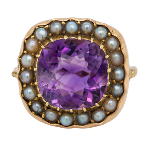 Amethyst and Pearl ring