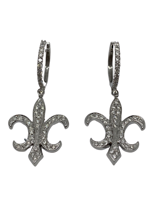 18K white gold Diamond Earrings - image 1