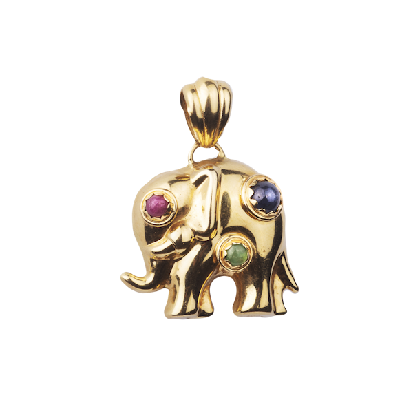 Gold Elephant Pendant - image 1