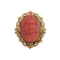 Antique Gold and Coral Cameo Ring - image 1