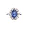 Art Deco Platinum, Diamond and Sapphire Ring - image 1