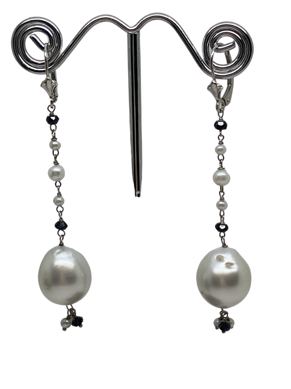 18K white gold Pearl Earrings - image 1