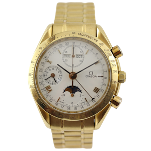 Omega Speedmaster Triple Date Moon Chronograph 18K Yellow Gold