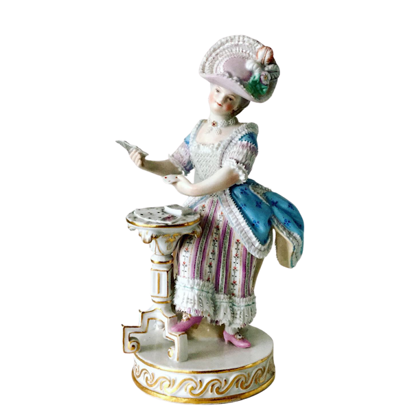 Meissen figure of card player - image 1