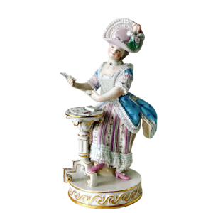 Meissen figure of card player