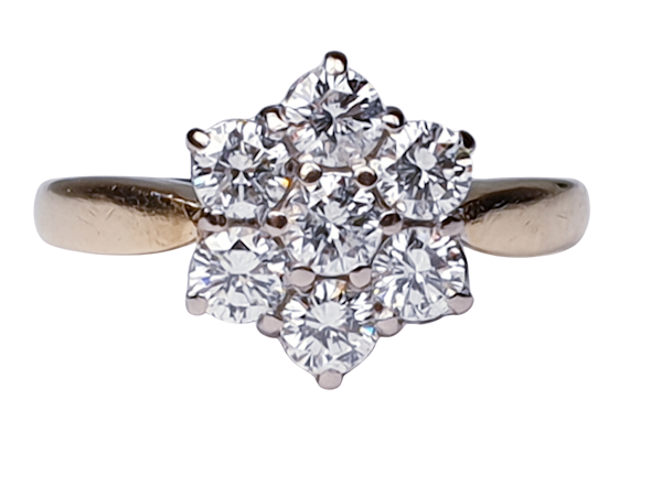 vintage diamond cluster engagement ring  DBGEMS - image 1