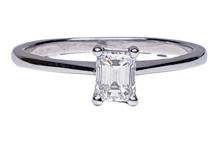 Single Stone Emerald Cut Diamond Ring 3764 DBGEMS