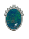 14K white gold Diamond and Opal Pendant - image 1