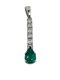 18K white gold 1.00ct Natural Emerald and 0.60ct Diamond Pendant - image 1